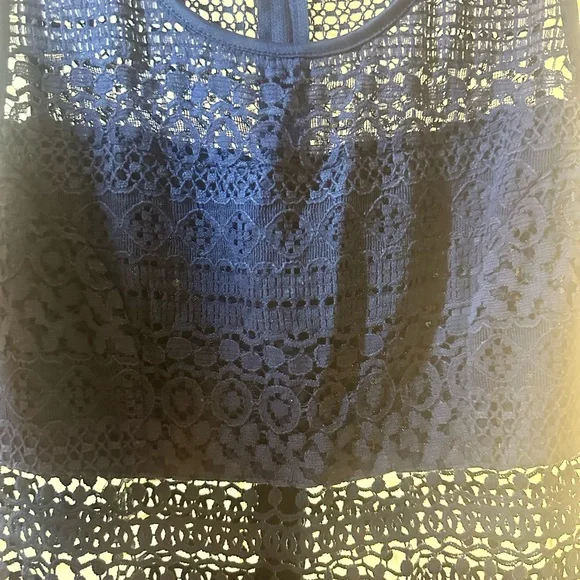 Rue21 Dark Blue Crochet Mini Dress - Picture 6 of 8